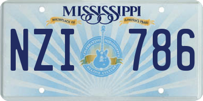 MS license plate NZI786