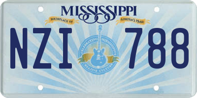 MS license plate NZI788