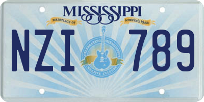 MS license plate NZI789