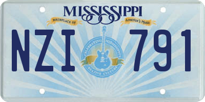 MS license plate NZI791