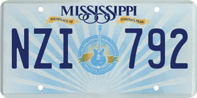 MS license plate NZI792