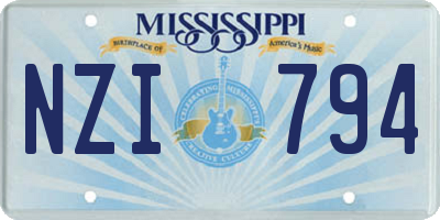 MS license plate NZI794