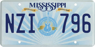 MS license plate NZI796