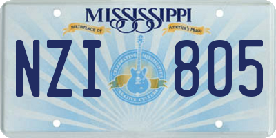 MS license plate NZI805