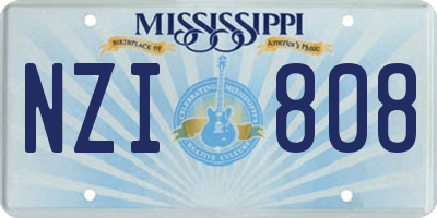 MS license plate NZI808
