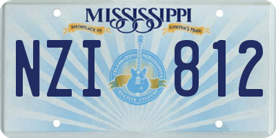 MS license plate NZI812