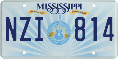 MS license plate NZI814