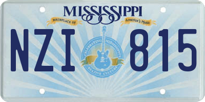 MS license plate NZI815