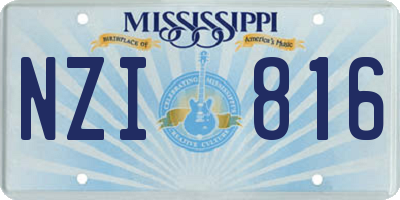 MS license plate NZI816