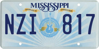 MS license plate NZI817