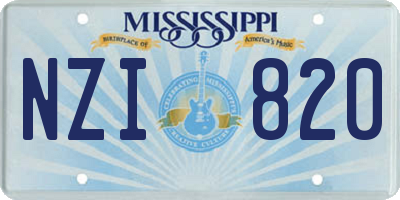 MS license plate NZI820