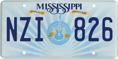 MS license plate NZI826