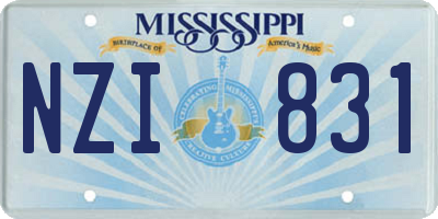 MS license plate NZI831