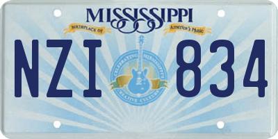 MS license plate NZI834
