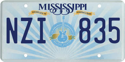 MS license plate NZI835
