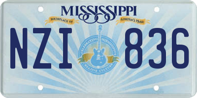 MS license plate NZI836
