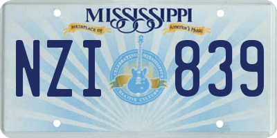 MS license plate NZI839