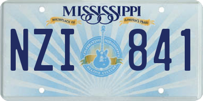 MS license plate NZI841