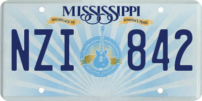 MS license plate NZI842