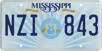 MS license plate NZI843