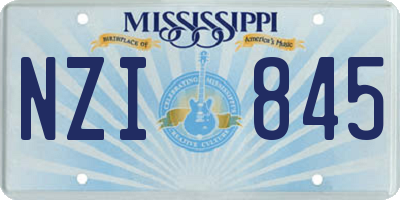 MS license plate NZI845