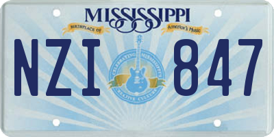 MS license plate NZI847