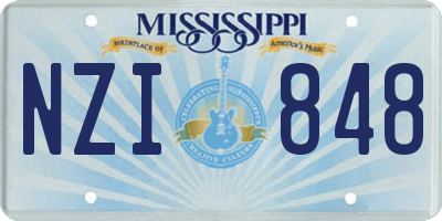 MS license plate NZI848