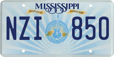 MS license plate NZI850
