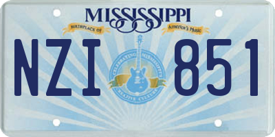 MS license plate NZI851