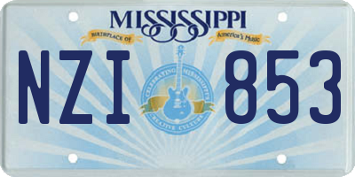 MS license plate NZI853