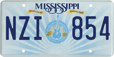 MS license plate NZI854