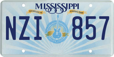 MS license plate NZI857