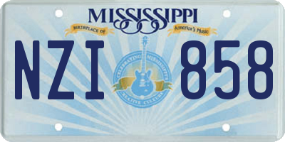 MS license plate NZI858