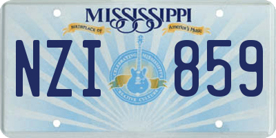 MS license plate NZI859