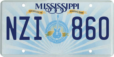 MS license plate NZI860