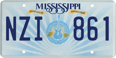 MS license plate NZI861