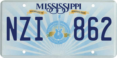MS license plate NZI862