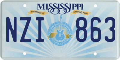 MS license plate NZI863