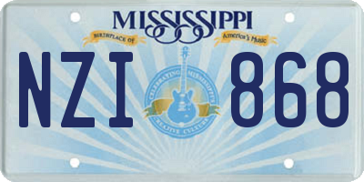MS license plate NZI868