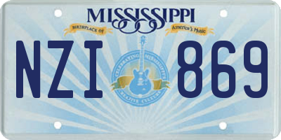 MS license plate NZI869