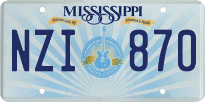 MS license plate NZI870