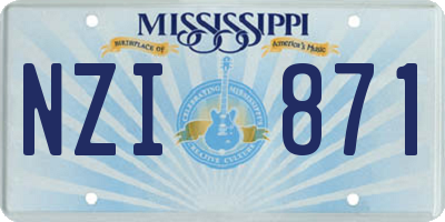 MS license plate NZI871