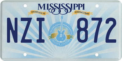 MS license plate NZI872