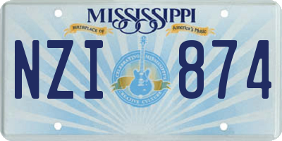 MS license plate NZI874