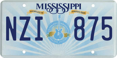 MS license plate NZI875