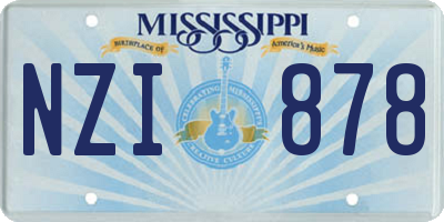 MS license plate NZI878