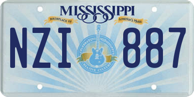 MS license plate NZI887
