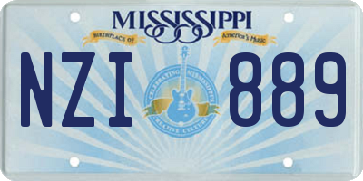 MS license plate NZI889