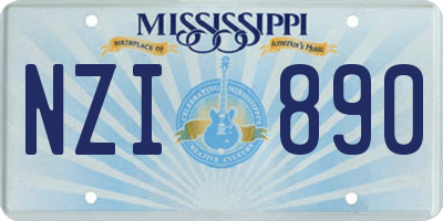 MS license plate NZI890