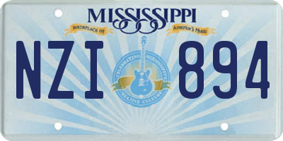 MS license plate NZI894